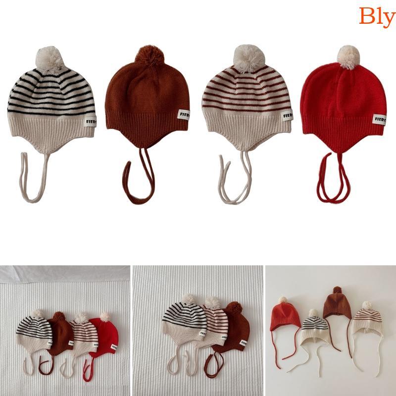 Bly Trendy Pom Kids Knit Hat Fashion Cap Para Meninas E Meninos Gorro Quente
