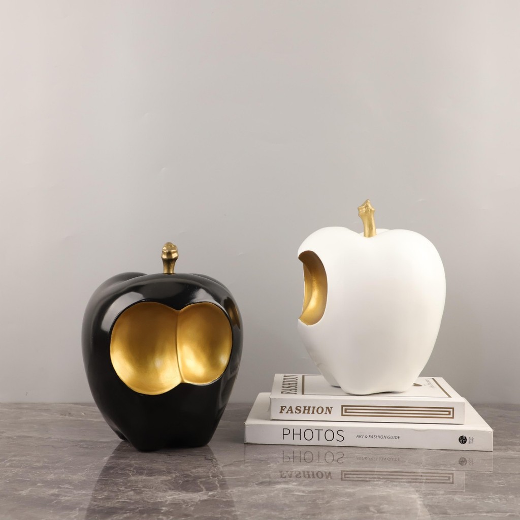 X7PH Modern minimalist geometric resin art apple desktop ornament, suitable for living rooms, bedrooms, entryways, and s