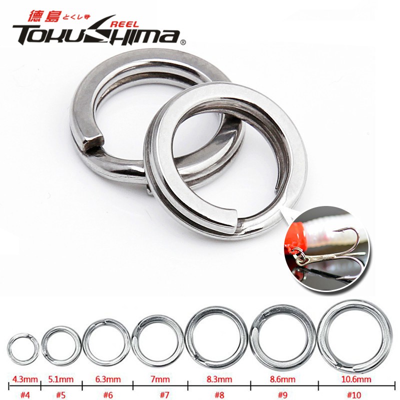 50pcs/lot Stainless Steel Fishing Split Rings Solid Rings Connectors Fishing Accessory Anti Rust