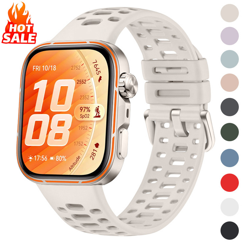 Pulseira De Silicone Respirável Com Buraco Esportivo Para Huawei Watch Fit 5 5Pro Fit3/4 Pro/5