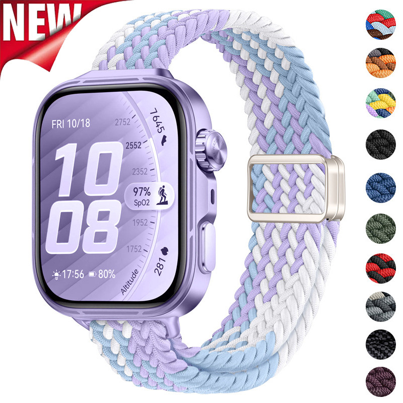 Pulseira Magnética De Nylon Tecido Fino Para Huawei Watch Fit 5 5Pro Feminina Fit3/4 Pro/5 Acessórios