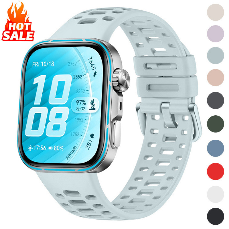 Pulseira De Silicone Respirável Com Buraco Para Huawei Watch Fit 5 5Pro , Esportiva Fit3/4 Pro/5