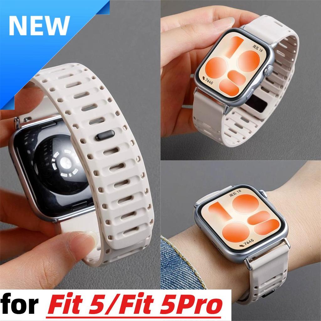 Pulseira Esportiva Magnética Para Huawei Fit 5 5Pro Relógio 4 Fit3 De Silicone Respirável De Alta Qualidade 4 Pro 3