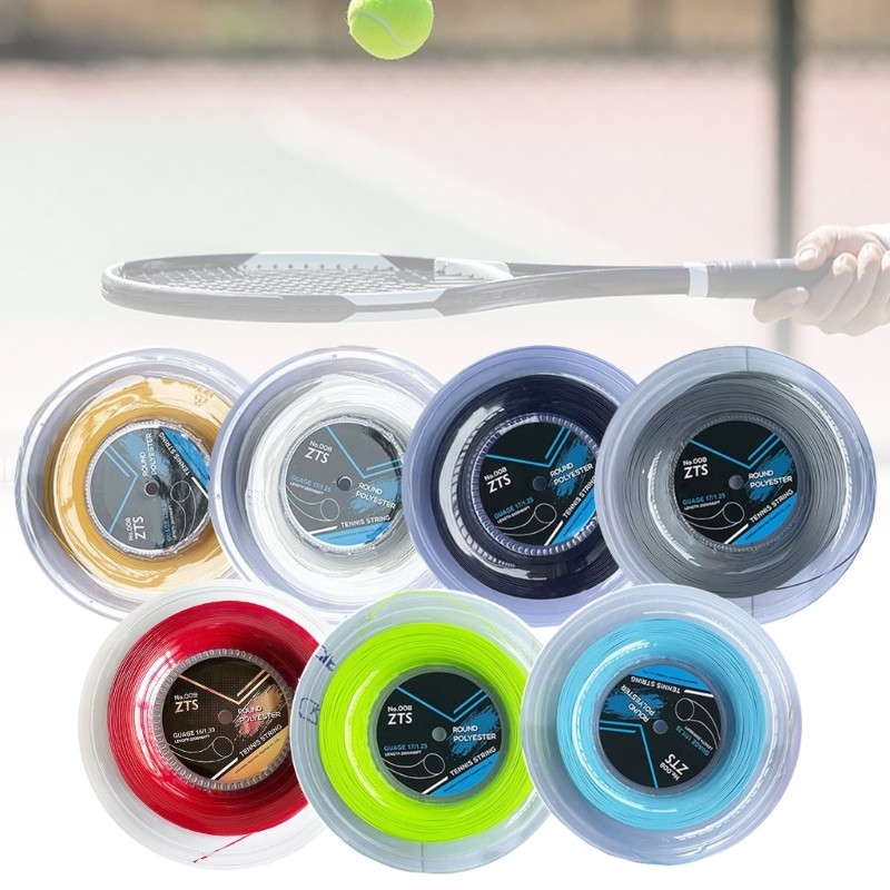 Durability Tennis Racket Strings Round Shape Multicolor Polyester Tennis String