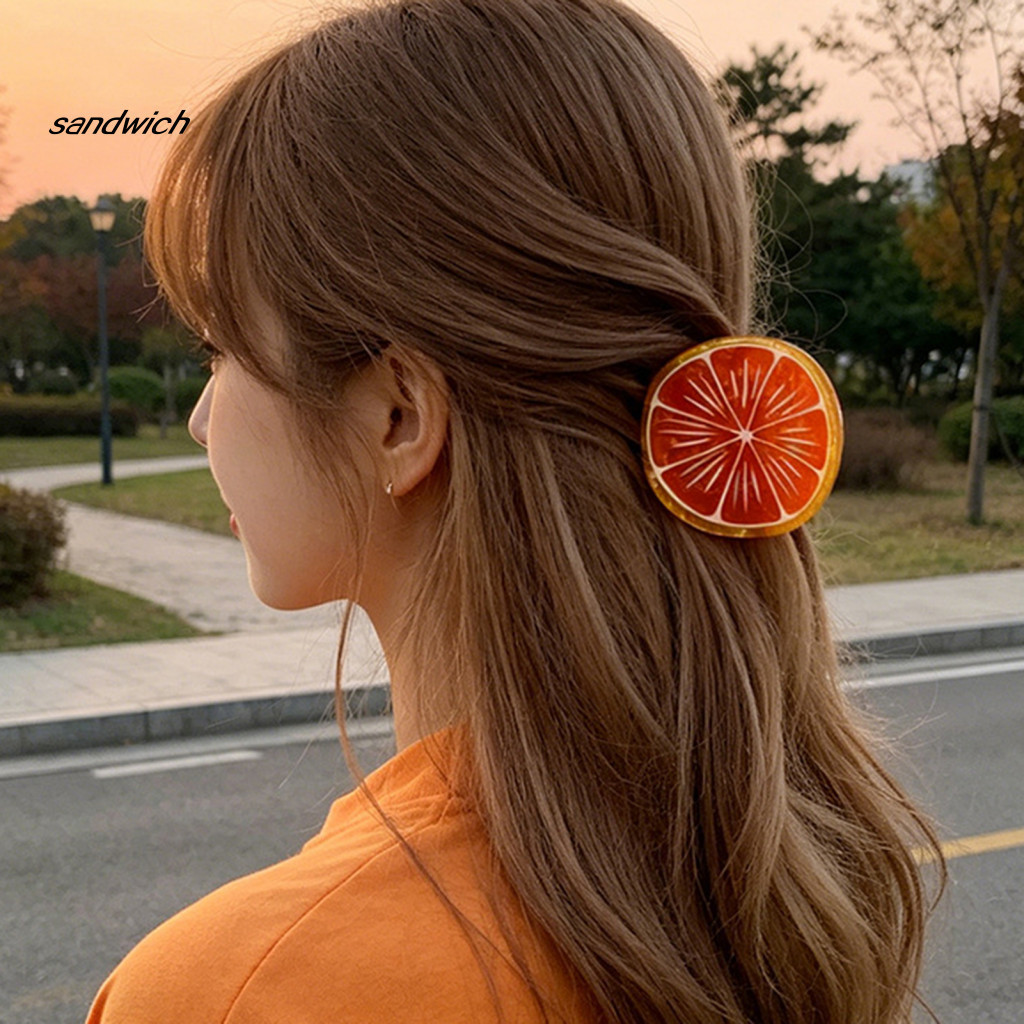 Fruit Shape Hair Clip Claw – Non-slip Strong Hold Round Clamp Orange Lime Design Cute and Durable Accessories for Wome