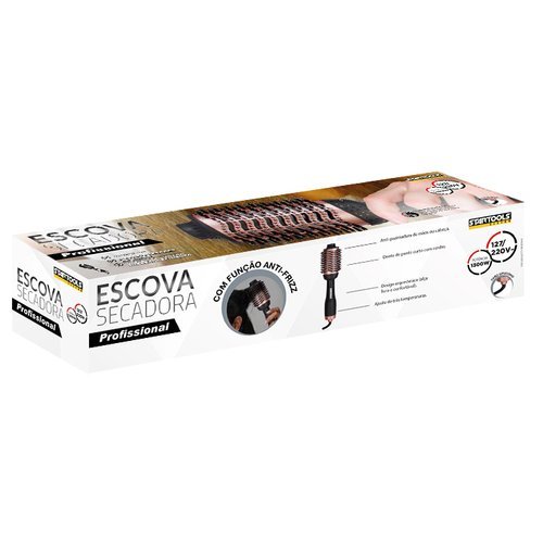 Escova Alisadora Bivolt Profissional 1300 Watts Modeladora Secadora Cabelo