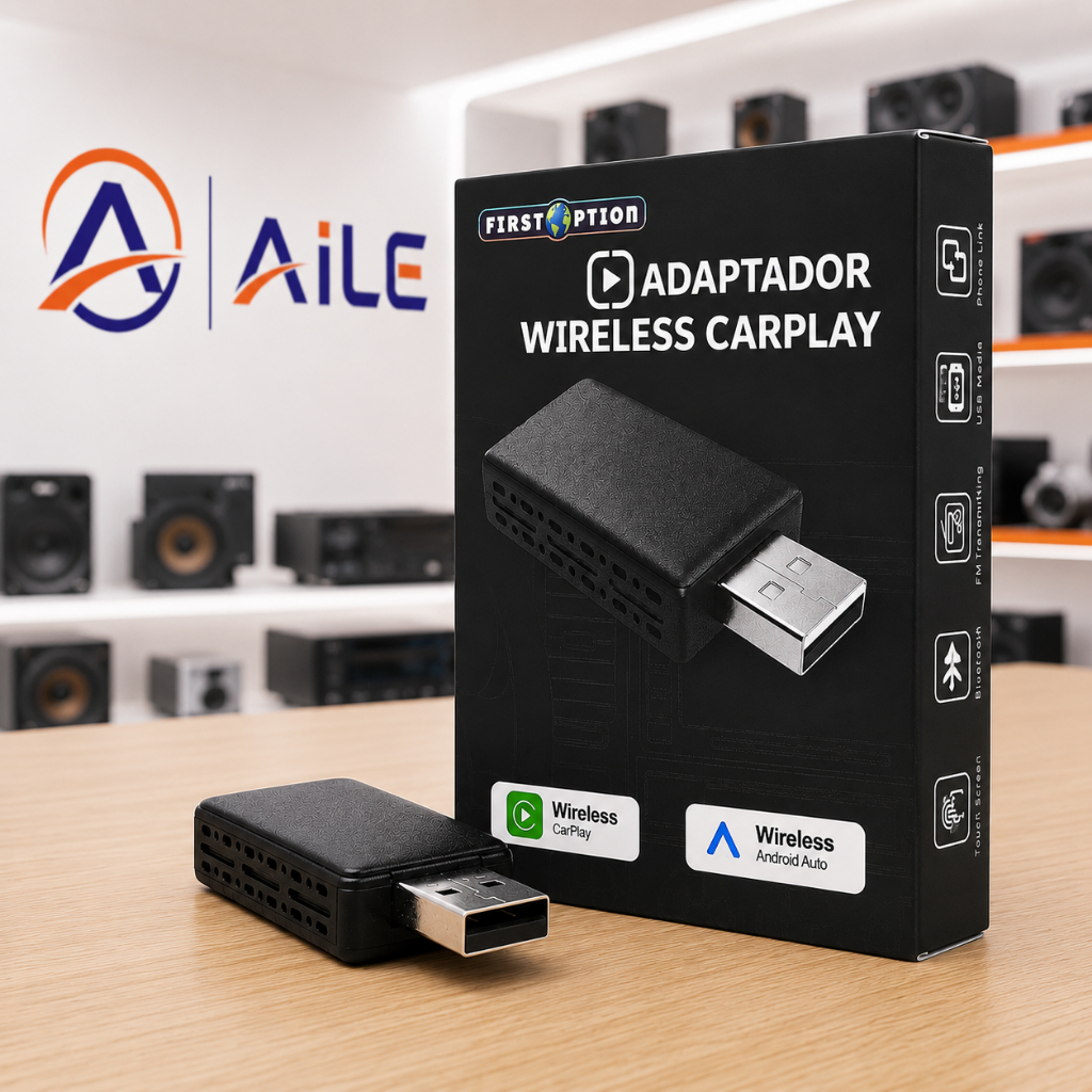 Adaptador Carplay Android Auto Sem Fio AD-3010 2 Em 1 Dongle USB Wireless Plug And Play Multimídia Carro iPhone