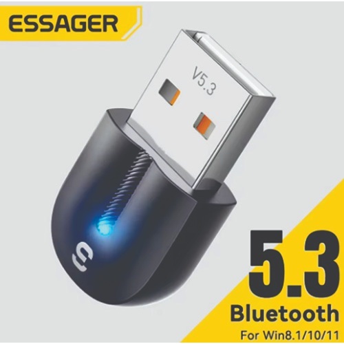 Essager usb bluetooth adaptador dongle bluetooth 5.3 para computador portátil alto-falante receptor de áudio sem fio mou
