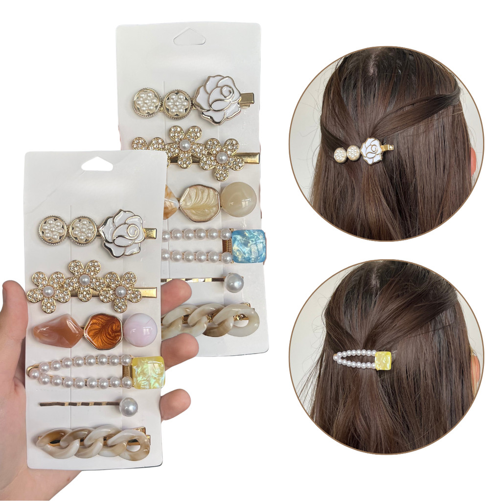 Kit 12 Presilhas Clip Para Cabelo Luxo Formato Pedras Strass Penteado Feminino