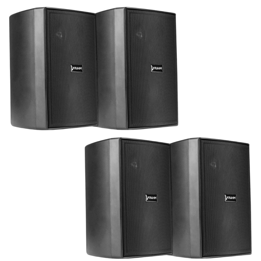 Kit 4 Caixas Acústicas Frahm PS200 New Passiva Preta - 30 Watts Rms