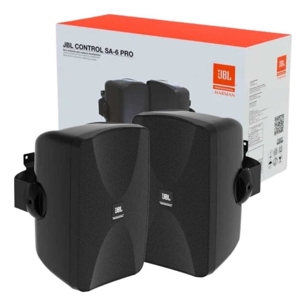 Par de Caixas JBL Control SA-6 PRO Passiva Preta - 100 Watts RMS