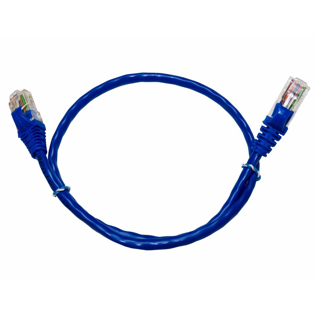 Cabo Patch Cord Rj45 Cat5e 50cm Azul Com Capa Alta Qualidade