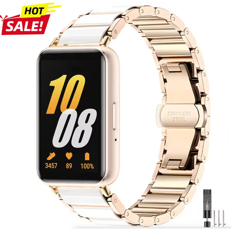 Pulseira De Cerâmica Para Samsung Galaxy Fit 3 , Aço Inoxidável Fit3 , Substituição Homens E Mulheres