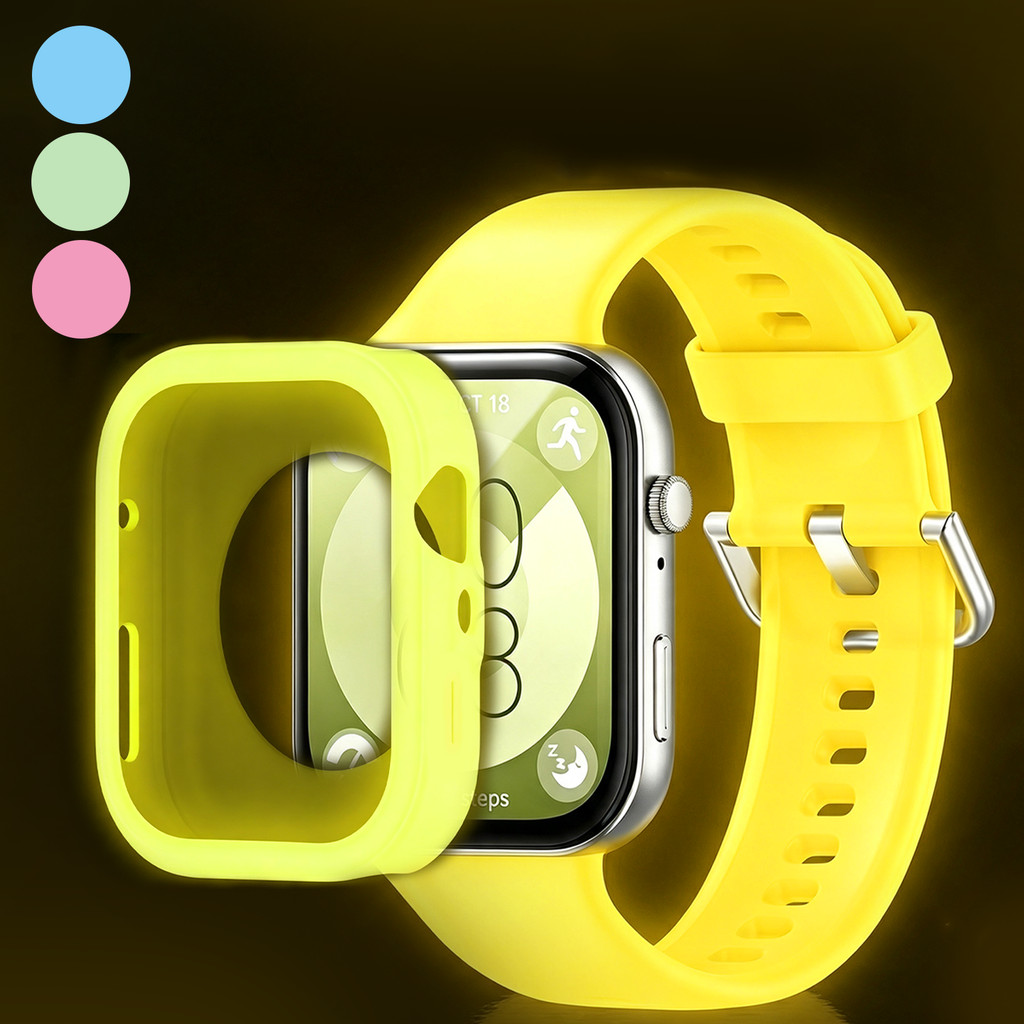 Conjunto de 2 peças luminoso adequado para capa de pulseira Huawei fit3/4/4pro, acessórios vestíveis para relógio inteli