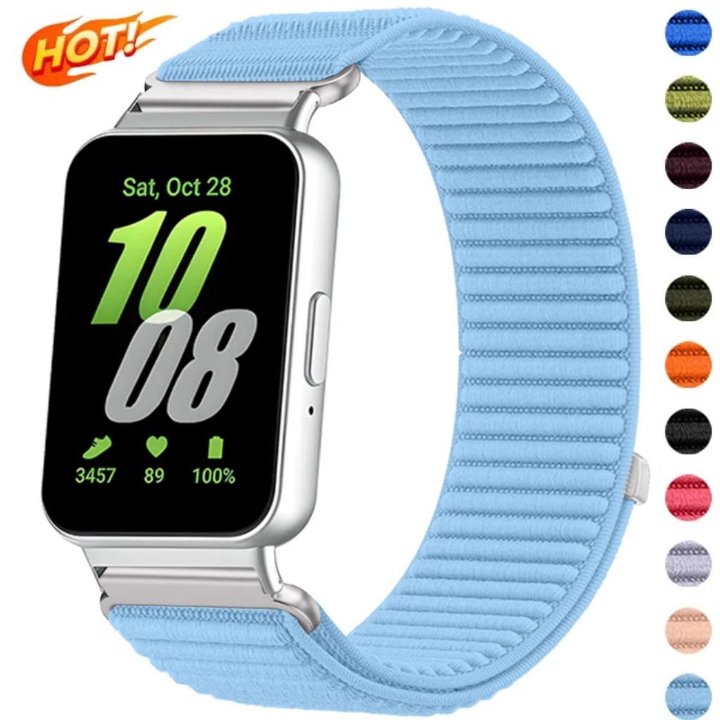 Faixa Respirável De Nylon Para Samsung Galaxy Fit 3 Pulseira De Substituição Ajustável Fit3 Strap