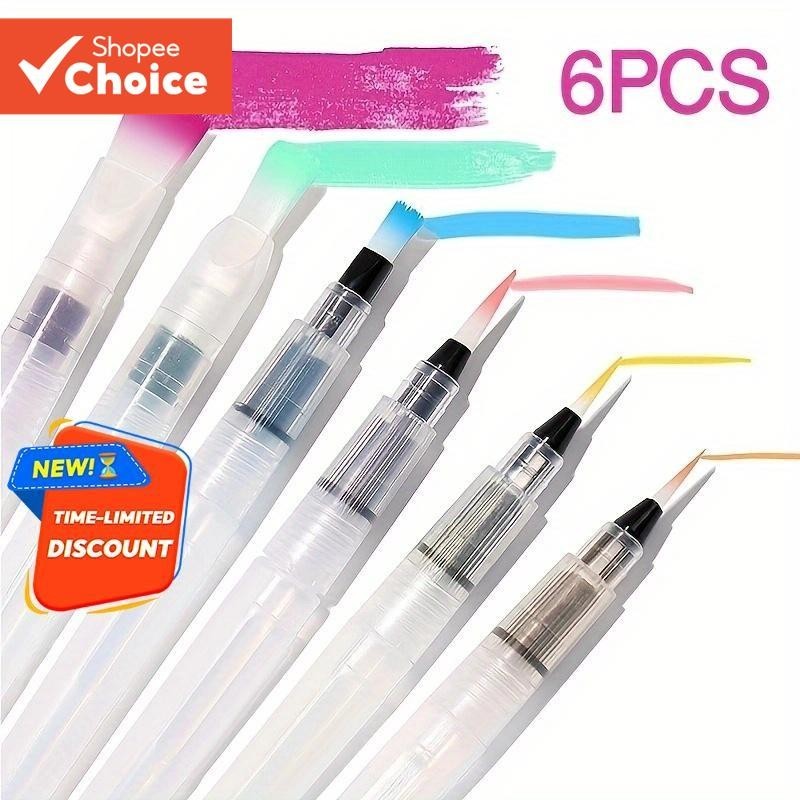 6 Pçs/set Água Cor Pincel Lápis Portátil Macio Aquarela Caneta De Tinta Para Pintura Desenho Materiais De Arte
