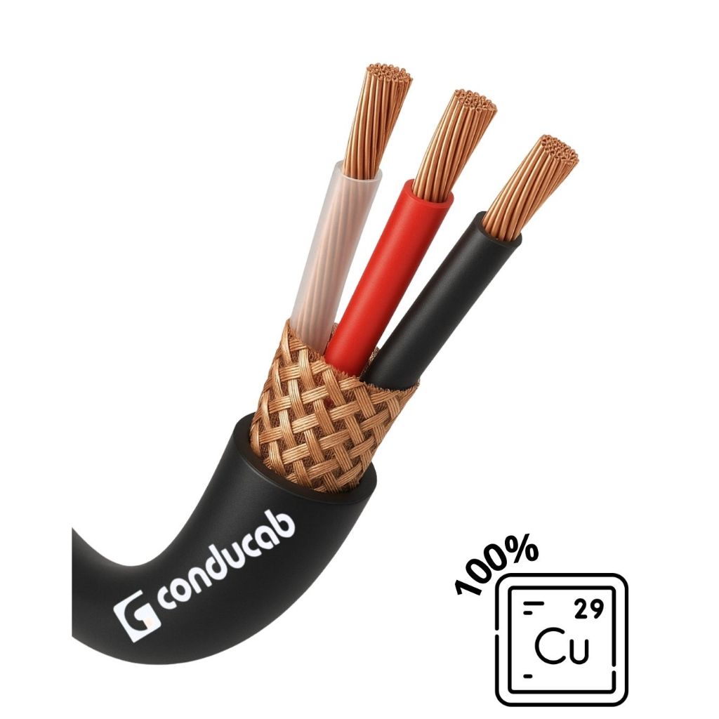 Cabo AFT Blindado 3x18awg (0,75mm²) Uso Profissional Sinal Áudio Vídeo 10 - 20 - 30 Metros