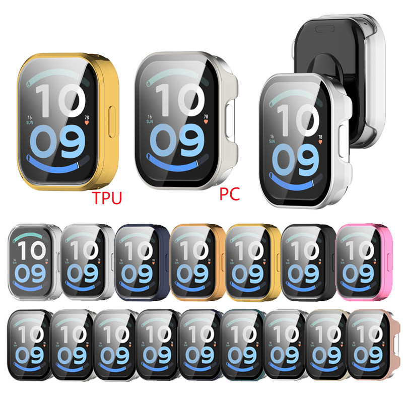 Para Xiaomi Redmi Watch 6 Active 6 Lite PC Case Hard Bumper Ultra-HD Protetor De Vidro Temperado Capa TPU Galvanoplastia