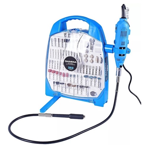 Micro Retifica Multiuso 252 Pçs 130w G19502 Gamma Com Maleta