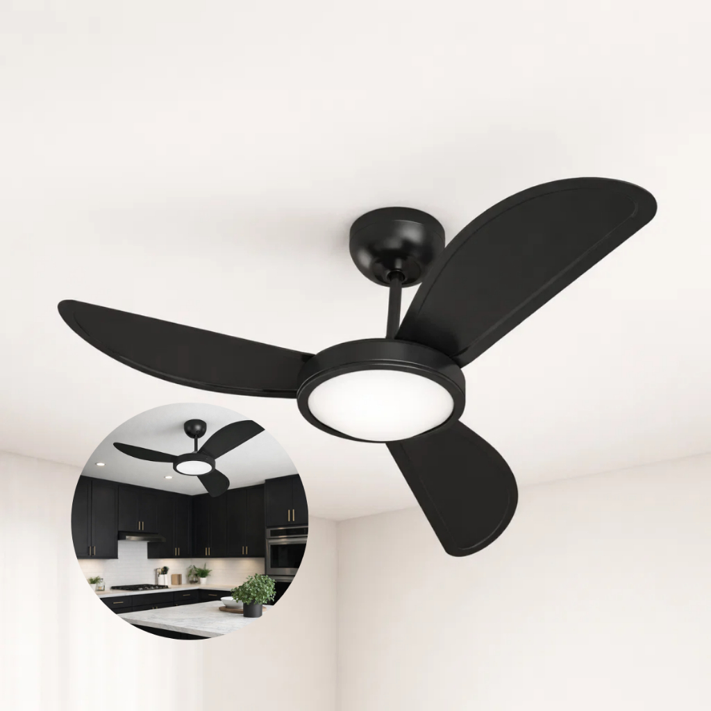 Ventilador de Teto 127V LED 3 Pás 130W Econômico Silencioso