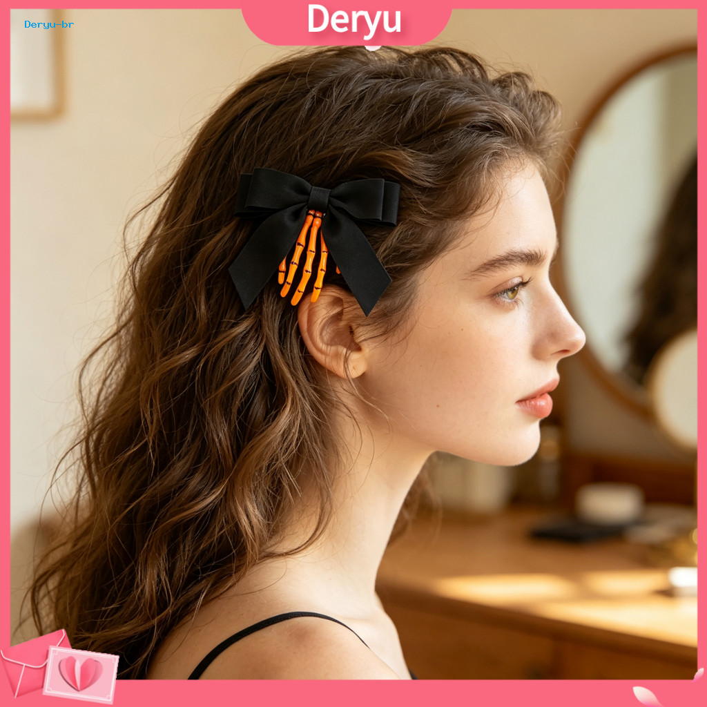 Halloween Hair Accessories Costume Decor Skeleton Hand Hairpin Skull Claw Clip for Women and Girls Retro Accessory for P
