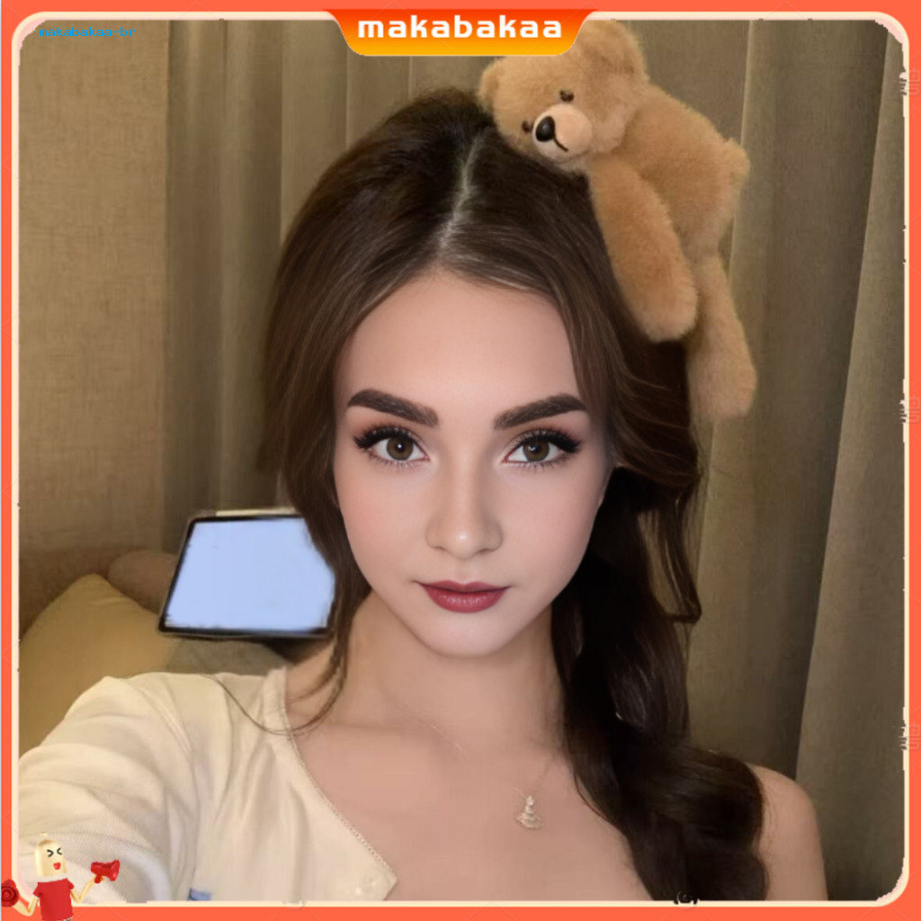 Cute Plush Bear Hair Claw Clip with Bowknot – Strong Grip Cartoon Hairpin for Women and Girls Stylish Accessory for Ev