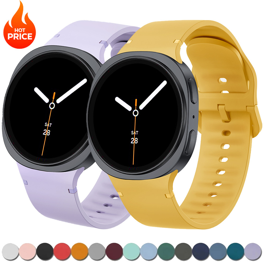 Pulseira De Silicone Para Samsung Galaxy Watch 8 44mm 40mm 8 Clássico 46mm Esportiva Acessórios