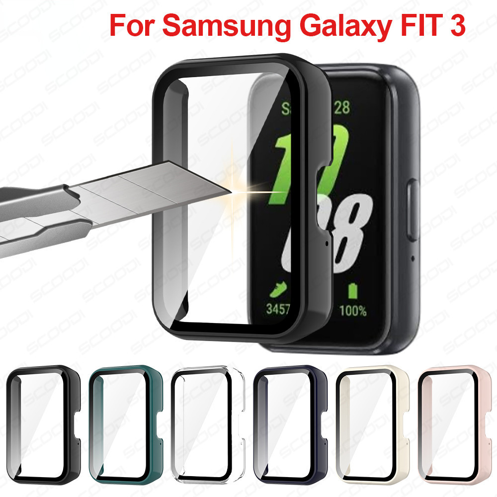 Case + Glass Para Samsung Galaxy Fit 3 All-around Anti-Riscos pc Capa Protetora De Tela Acessórios Fit3