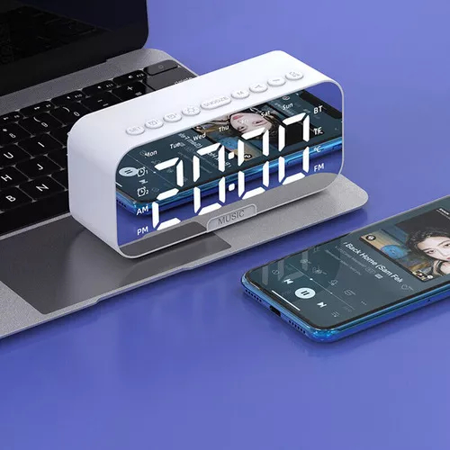 Relógio digital, alto-falante Bluetooth, suporte de telefone celular - EL-1065 Eletromex
