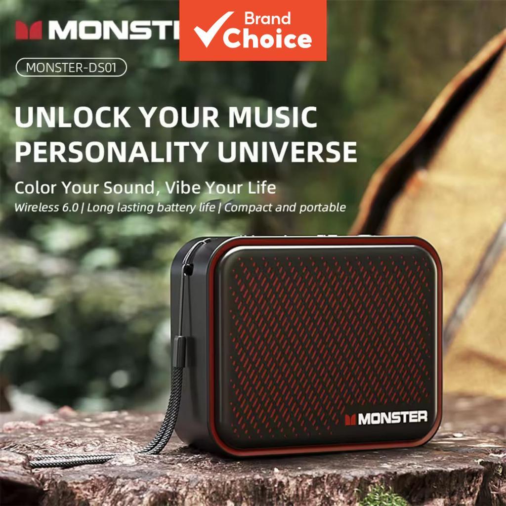 Monster DS01 Caixa de som Bluetooth sem fio BT6.0, bateria de longa duração, mini subwoofer de alta precisão, áudio