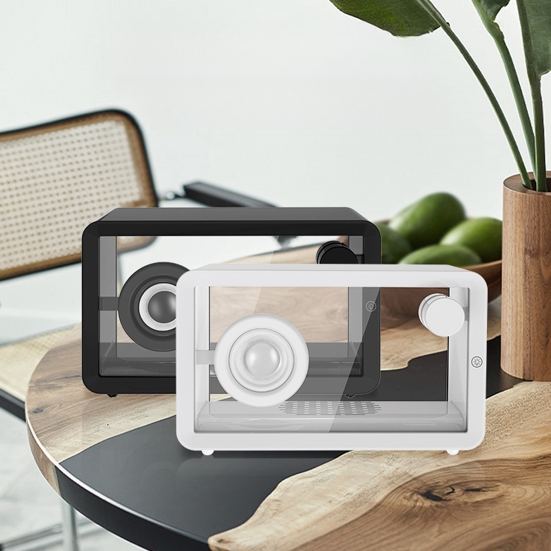 Caixa Som Bluetooth Transparente LED RGB 5 Modos Som Potente Portatil -DK-M8