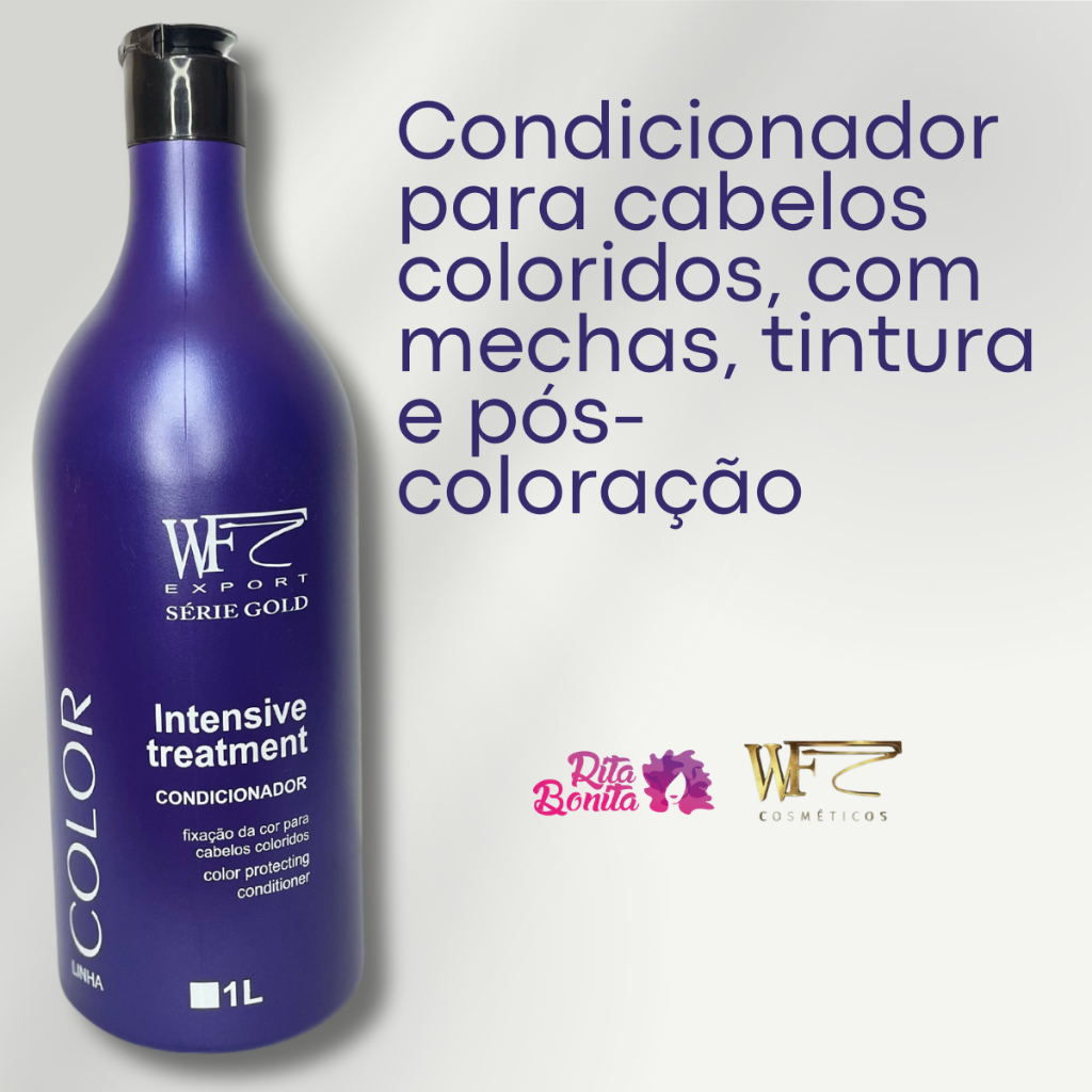 Condicionador para Cabelos Coloridos Menor Desbotamento Cor Prolongada Proteção da Cor WF COLOR 1L