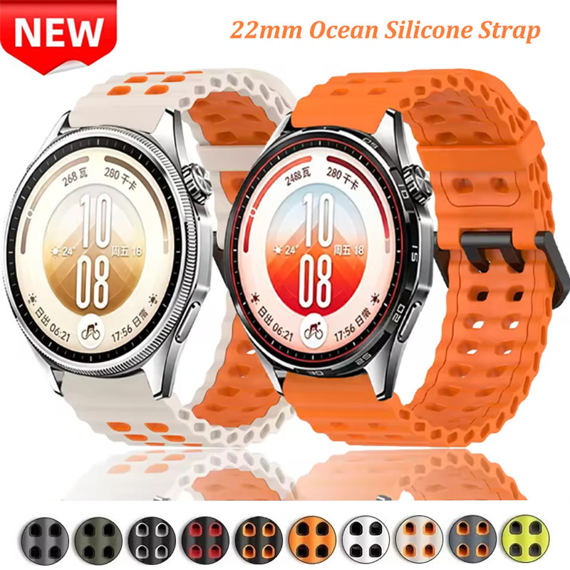 Pulseira De Silicone Para Esportes Oceânicas , 18/20/22mm , Huawei GT7 Pro GT7 GT6 GT5 GT4 GT3 GT2 6Pro 46mm 41mm , Garm