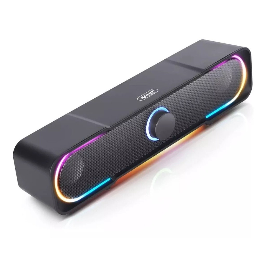 Caixa De Som Para Pc Notebook Tipo Soundbar Rgb Gamer P2 Usb KP-RO803