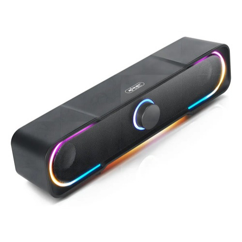 Mini Soundbar KP-RO803 - Qualidade Hi-Fi, Conexão P2, Iluminação RGB - Conexão P2 Usb - PC - TV - Gamer Controle Volume