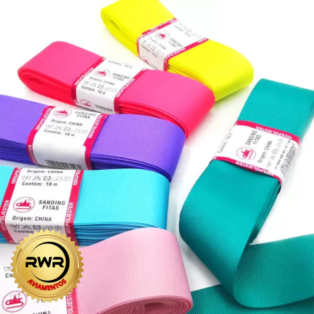 Fitas SANDING 38mm nº 9 gorgurão peça com 10 metros/cada - RWR