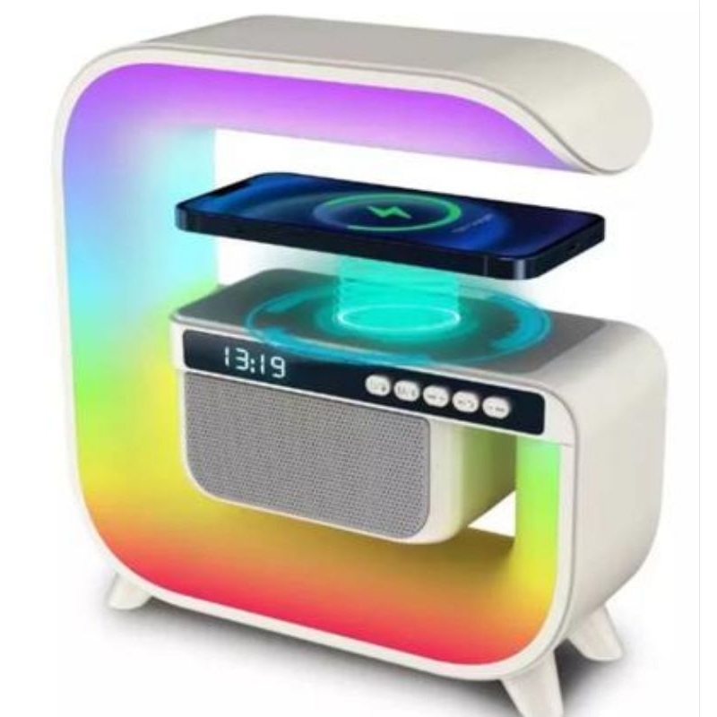 G3 Luz Inteligente De Palco - Alto-Falante Bluetooth, Carregamento Sem Fio, Display Digital