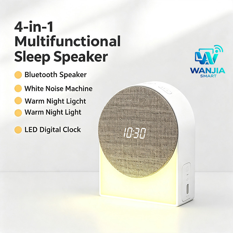 Alto-Falante Bluetooth Multifuncional Para Cabeceira , Ruído Branco , Auxílio Dormir , Luz Noturna , Despertador Digital