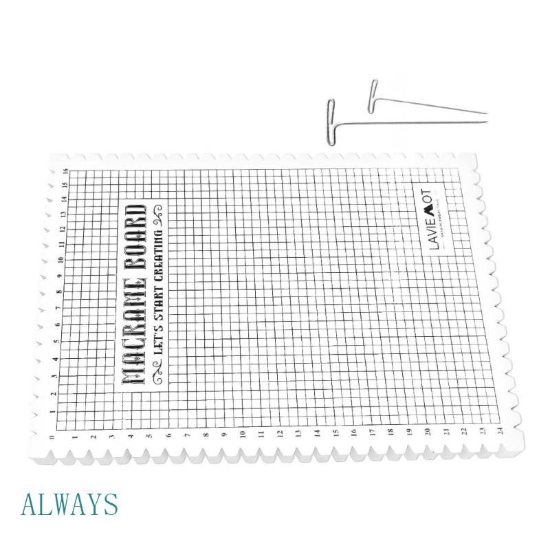 ALW Macrames Board Mat Fio Lã Trançado Ferramenta Fixa Atar Conjunto