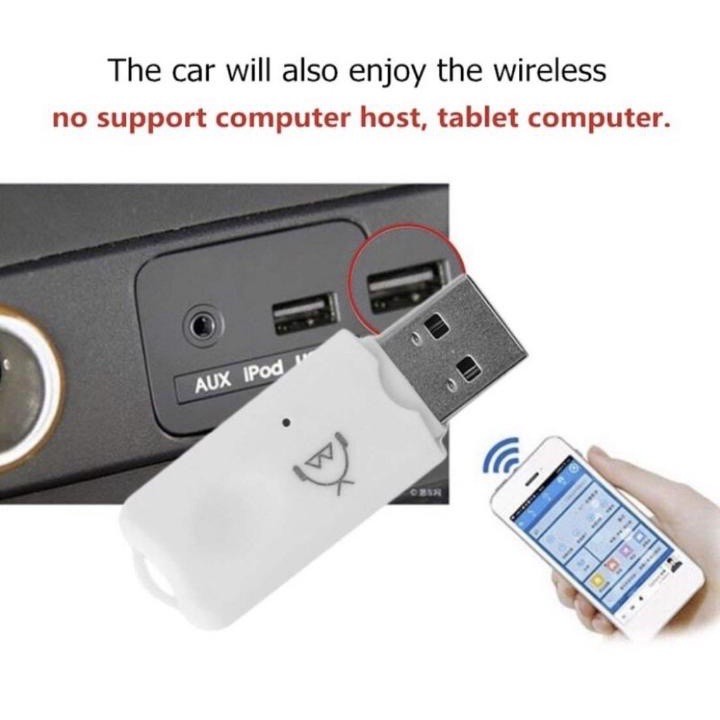Receptor Bluetooth USB para Carro Adaptador Pendrive Áudio Música Sem Fio