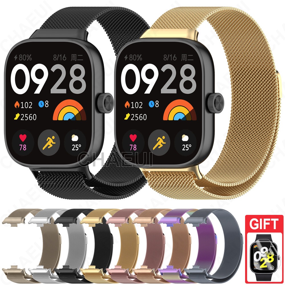 Pulseira De Aço Inoxidável Acessórios De Banda De Metal Para Redmi Watch 6 Active Lite 5 4 3 / Mi Band 8 9 10 Pro