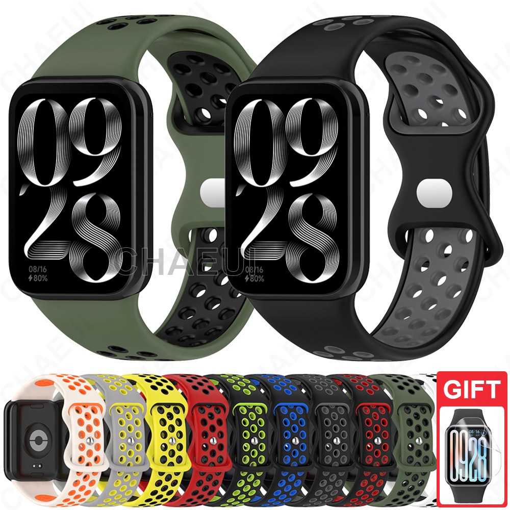 Pulseira De Silicone Cor Dupla Acessórios Para Xiaomi Smart Band 10 9 8 Pro / Redmi Watch 4 5 6 Active Lite