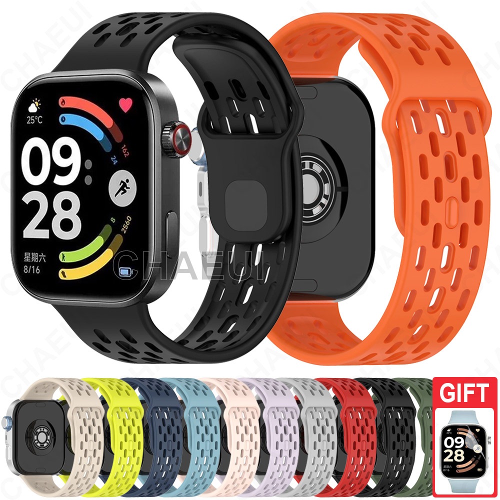 Pulseira De Silicone Respirável Acessórios Para Redmi Watch 6 Active Lite 5 4 / Xiaomi Smart Band 10 9 8 Pro