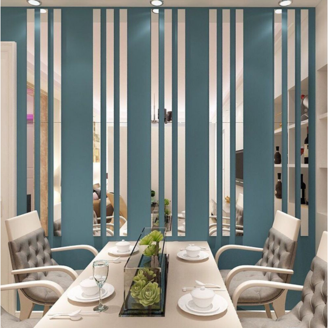 20PCS Tiras 3D Espelho Adesivo Autocolante De Parede Linha De Cintura Fundo De TV Em Acrílico Tira Home Decor Wallpapers