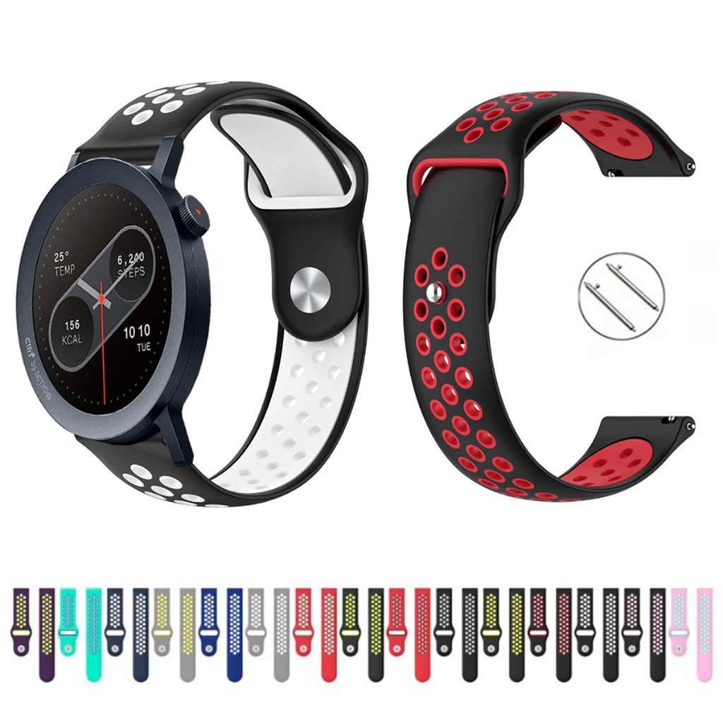 Pulseira 22mm de silicone esportiva para Smartwatch CMF Watch 2 PRO de Engate Rapido
