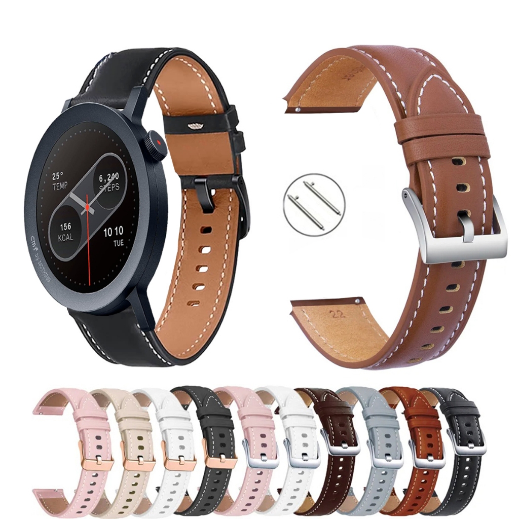 Pulseira 22mm de Couro para Smartwatch CMF Watch 2 PRO de Engate Rapido