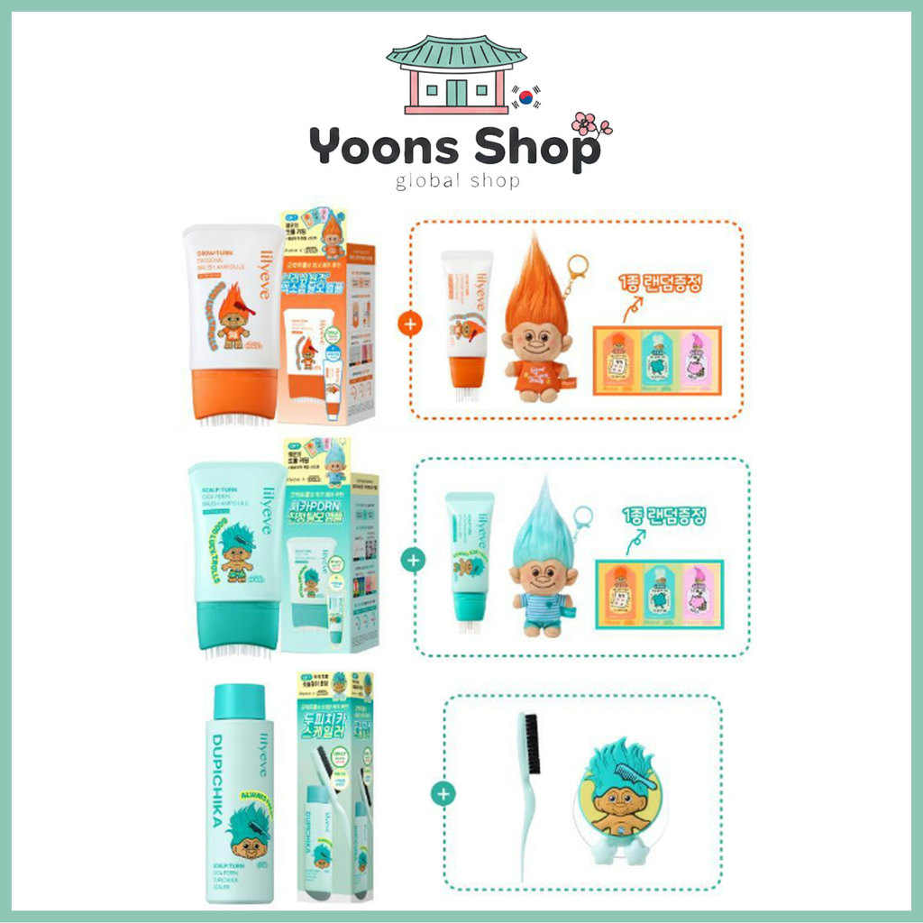 [lilyeve x Good luck Trolls] Grow-Turn Exosome Brush Ampoule / Scalp-Turn Cica PDRN Brush Ampoule / Scaler_From Korea