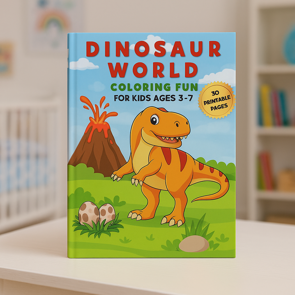 Dinosaur world - Coloring fun (For kids age 3-7)