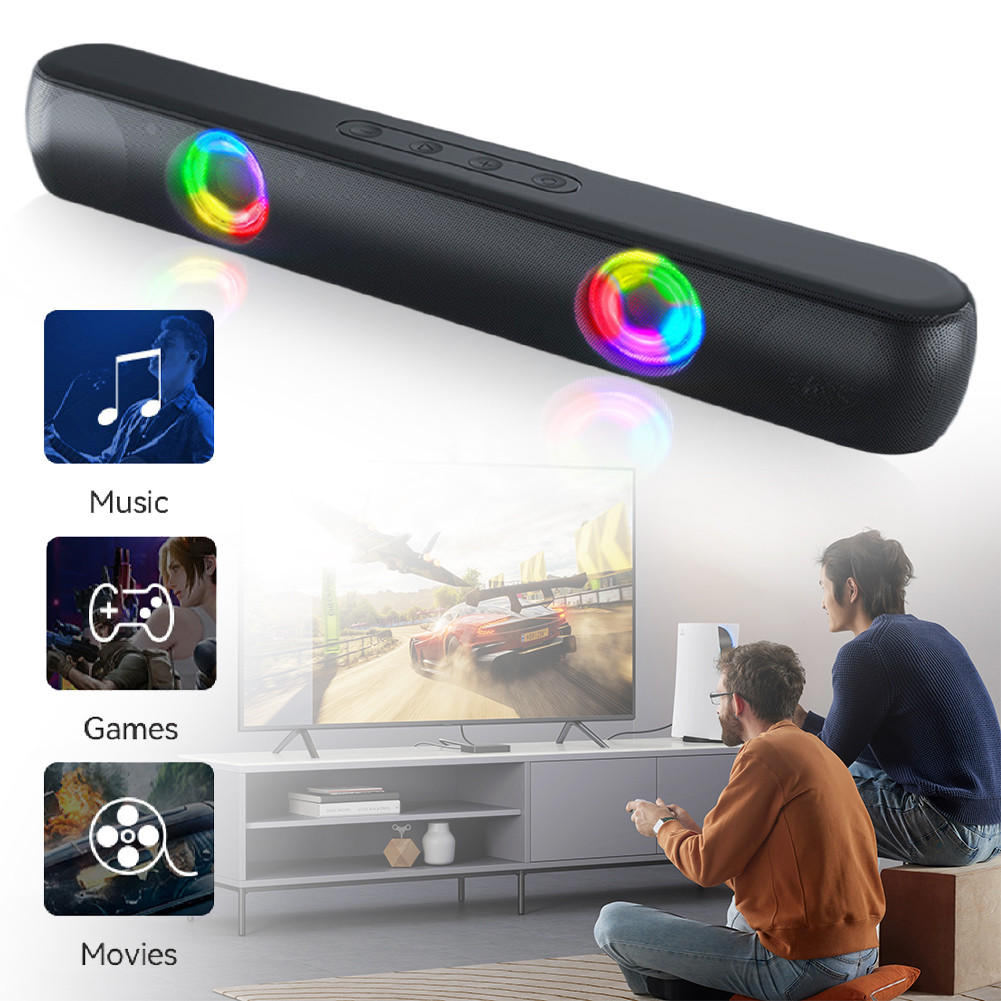 Alto-Falante Para Jogos Hi-Fi BT5.0 1800mAh USB Que Carrega Barra Alta RGB