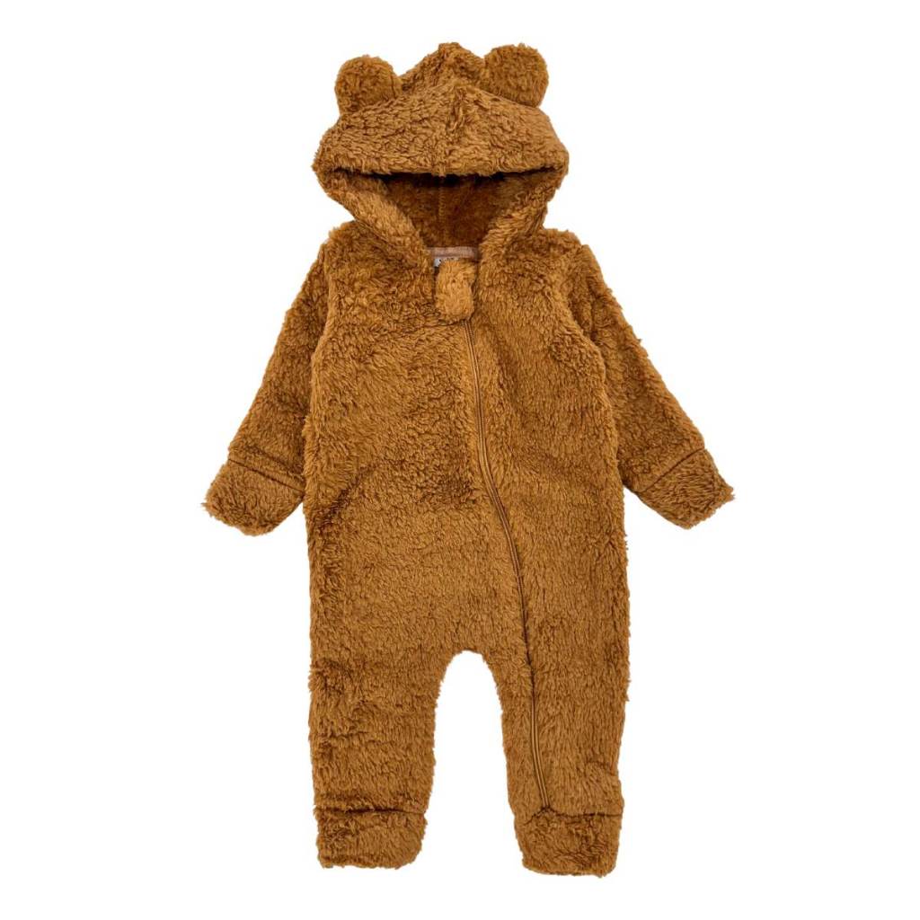 Macacão Teddy Dupla Face Peluciado Ursinho Orelinhas Carneirinho com Orelinhas Inverno Quentinho